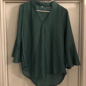 Bell sleeve chiffon shirt